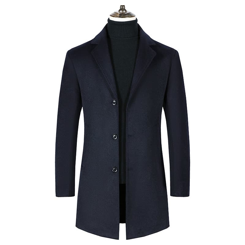 Special factory wholesale price men's long woolen coat winter mid-length coat dad men's warm woolen coat