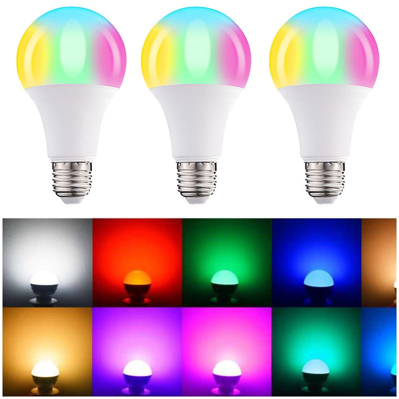 RGB LED Bulb WiFi Color-Changing Smart Bulb Remote Control E27 Base