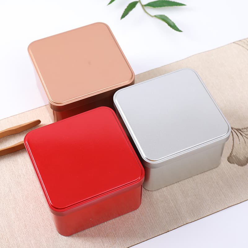 Opening Souvenir Mooncake Box Sea Can Iron Tin Packaging Wholesale Frosted Square Tinplate Tea Box