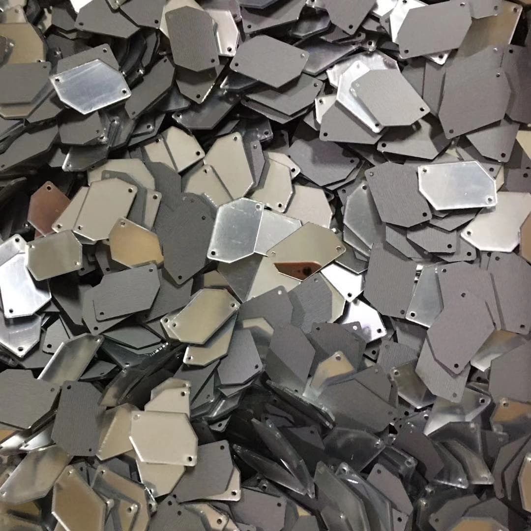 Supply Plastic Lenses, DIY Hand-Sewn Acrylic Lenses for Performance Costumes, Perforated Lenses with Mirror Gold and Mirror Silver Finish