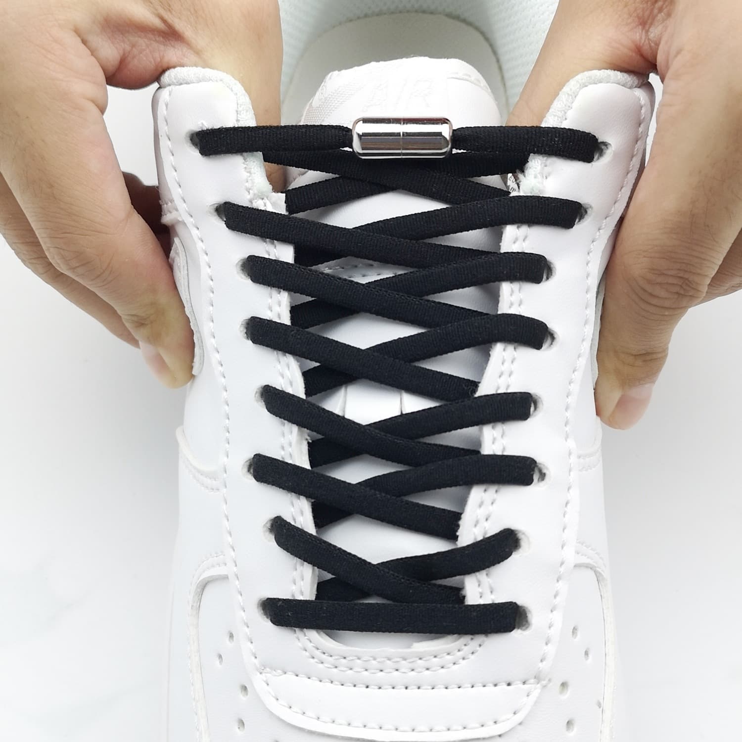 Elastic Lazy Shoelaces Half-round Band No-tie Metal Capsule Buckle Shoe Accessories Elastic Shoelace Replacement