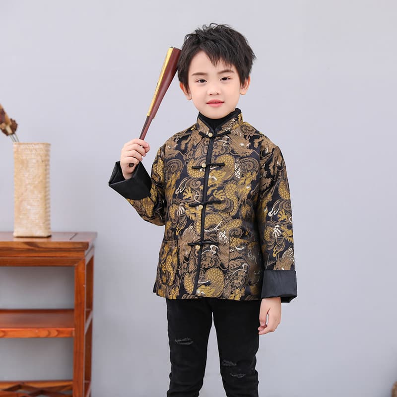 New Spring and Autumn Long-Sleeved Children's Tang Suit, Chinese Style Prince Costume, Boys' Hanfu, New Year Children's Dress, Performance Costume
