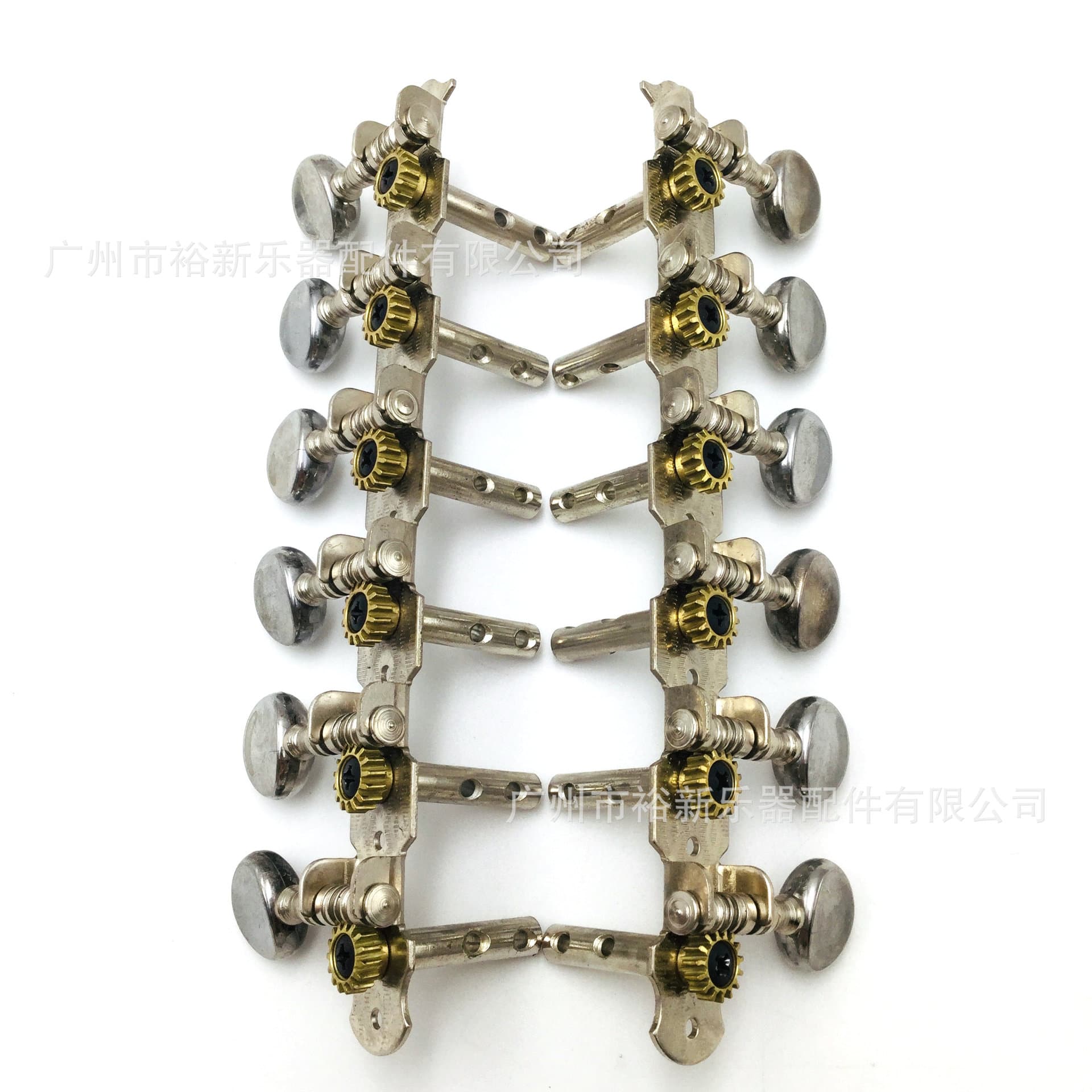 Plated Steel Column Guitar Accessories Six String Button 12 String Instrument 6 Position Guitar String Button Small Head Double Hole