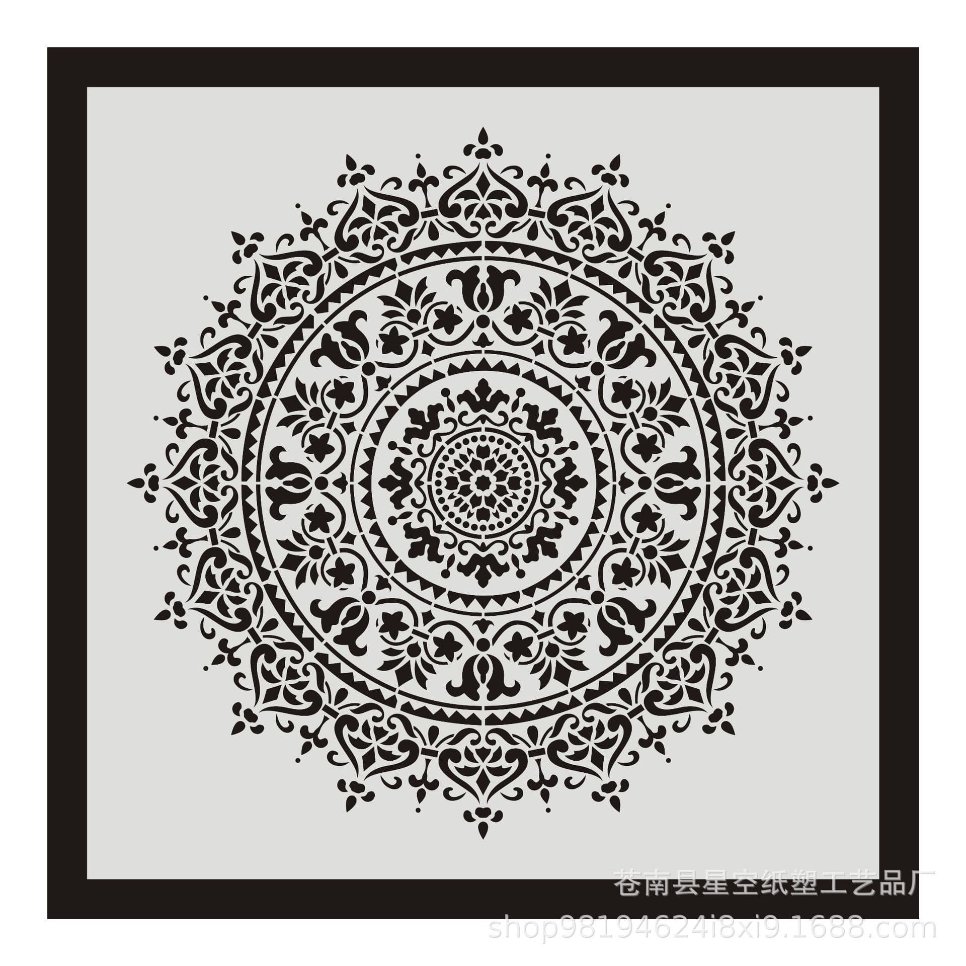 Cross-border Amazon Hot Sale Wallpaper Furniture Floor Wall Painting Stencil Spray Wall Painting Template 30*30CM