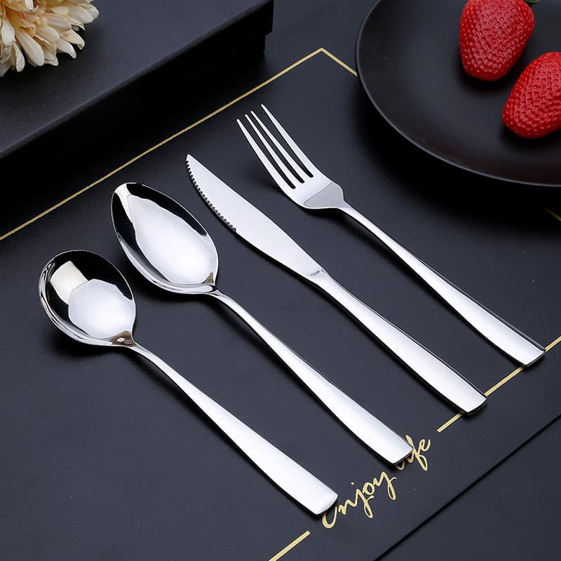 410 Stainless Steel Cutlery Set for Hotel Restaurant Western Steak Knife Fork Spoon Set