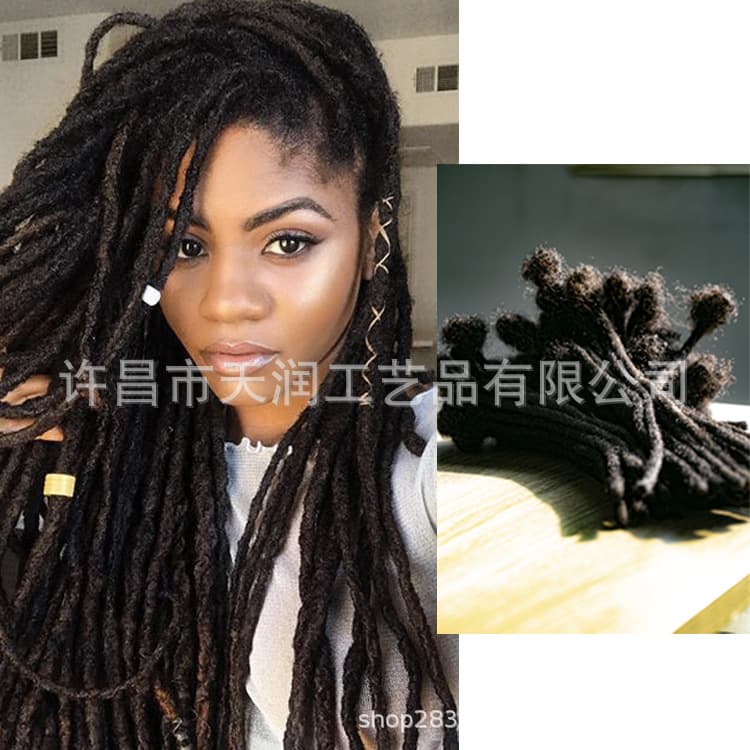 Reggae Dreadlocks Wig Factory Direct Hand-Hooked Hair Extensions Real Human Hair Dread Locs African Crochet Dreadlocks