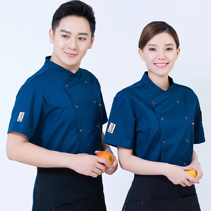 High-End Custom Short Sleeve Breathable Wear Resistant Chef Uniform Long Sleeve Hotel Back Kitchen Hot Pot Baking Workwear