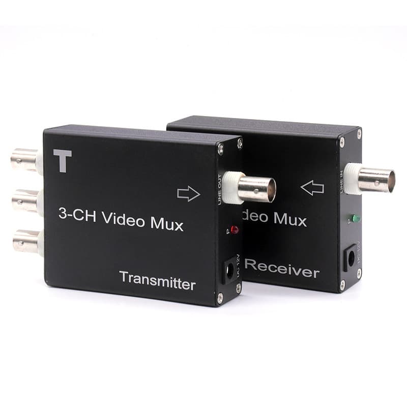 Triple Video Multiplexer Analog Surveillance Signal One-to-Three Overlay Multi-Camera Single-Wire Transmission