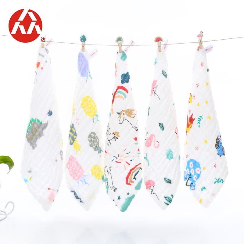 30*30 six-layer gauze square towel, newborn baby towel, face towel, cotton gauze children's towel, gauze dribble bib