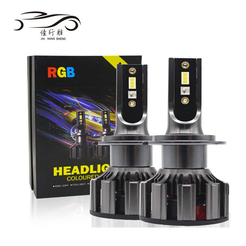 RGB LED Car Headlight with Multi-Color Sound Control, Wireless Bluetooth APP Control H4 H7 H11