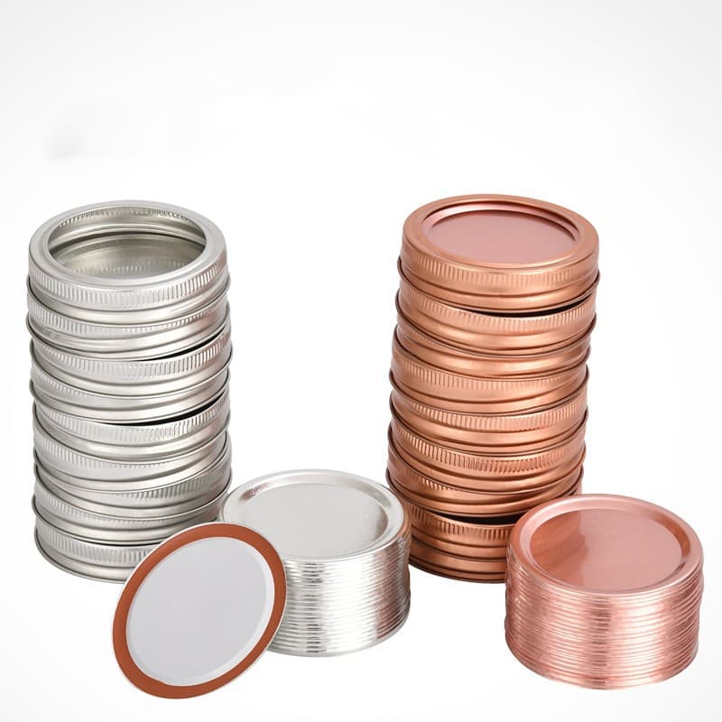 Cross-border hot-seller: 70mm standard mouth Mason jar lids, 86 wide-mouth silver Mason jar split covers.