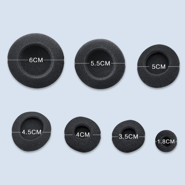 Round 35mm 40 45 50 55 60 65 70mm Headphone Replacement Leather Foam Covers, Ear Pads, Ear Cushions