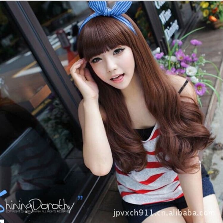 Spot Fashion Women's Wig Long Curly Hair Fluffy Wig Headgear Yiwu Manufacturers Wholesale Wig Cover S6005