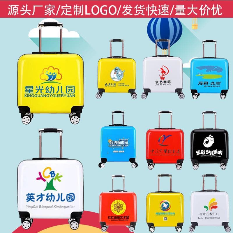 Wholesale Custom Printed Luggage 20-Inch Spinner Wheel Travel Suitcase with Logo Printing, Kids Trolley Case for Event Gifts