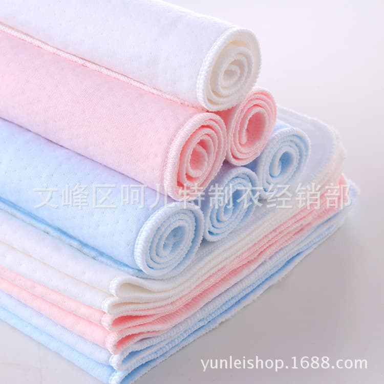 Three-layer ecological cotton diapers, pre-folded thick baby diapers, washable newborn diaper liners wholesale