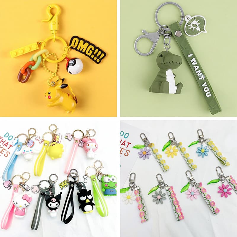 Cartoon Pikachu Keychain Pokemon Cute Figure Pet Monster Car Key Chain Bag Charm