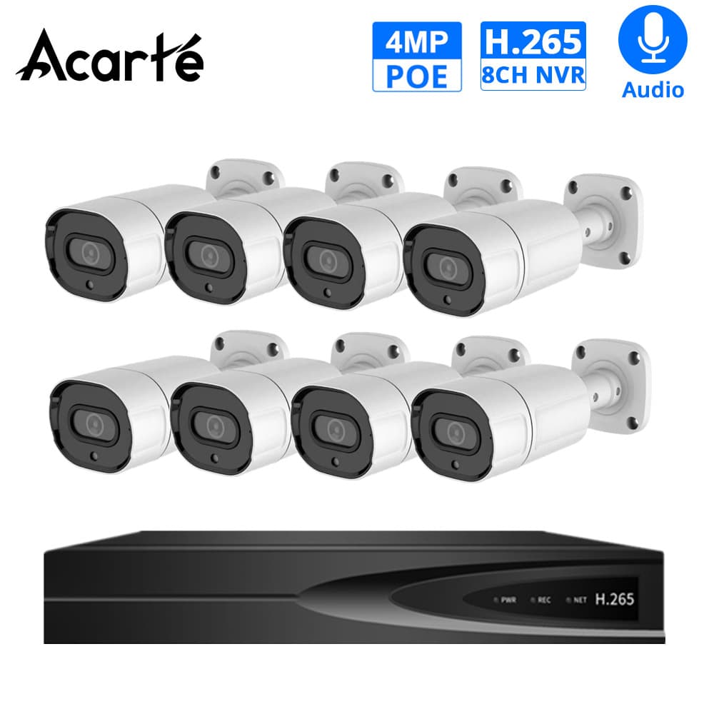 Acarte 4MP CCTV Camera System Kit Outdoor Infrared Night Vision Surveillance Camera Set