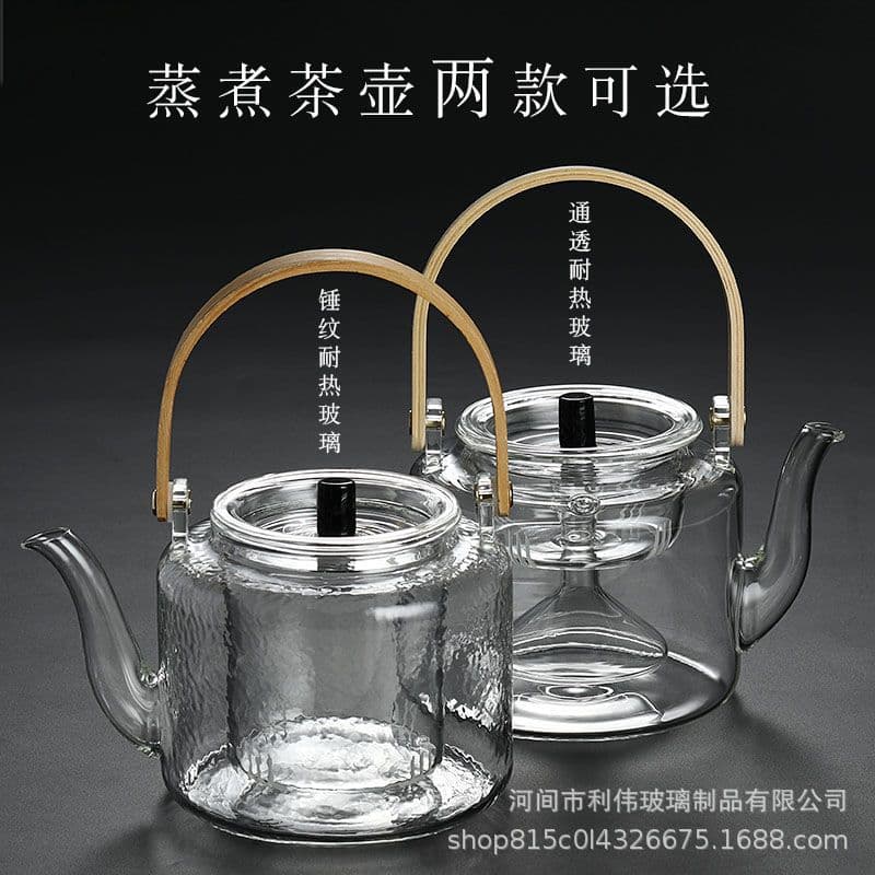 Wholesale thick-walled glass teapot with handle, heat-resistant for electric ceramic stoves