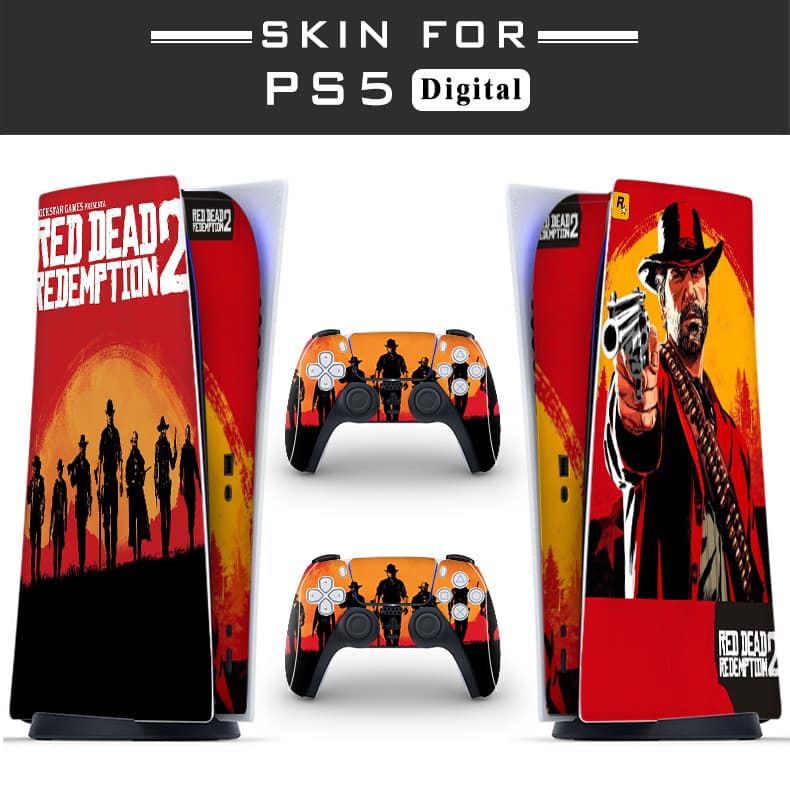 One piece drop shipping suitable for Sony ps5 digital version game console stickers, host body stickers, game controller protection stickers