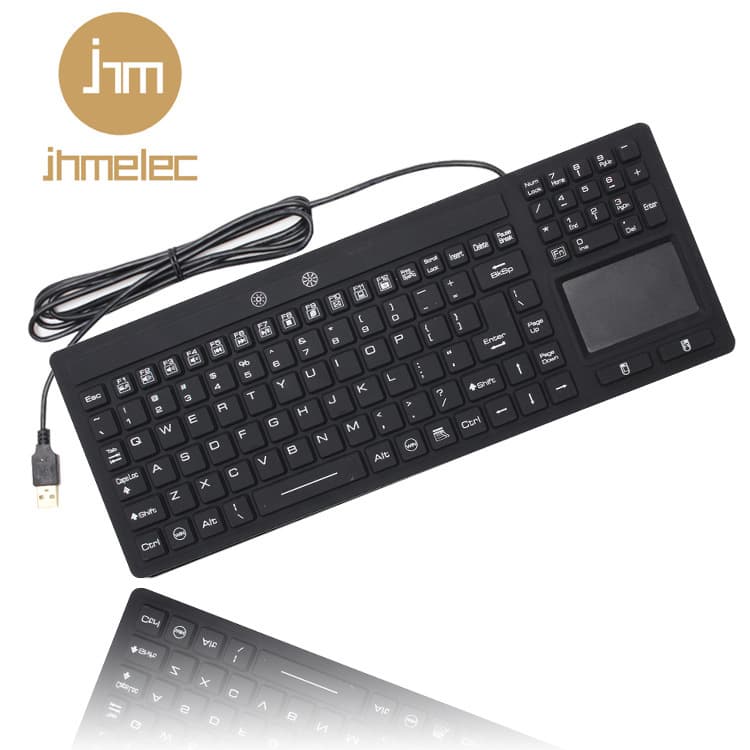 Spot Black Touchpad Silicone Keyboard Medical Keyboard Industrial Silicone Keyboard Waterproof Keyboard Antibacterial Keyboard