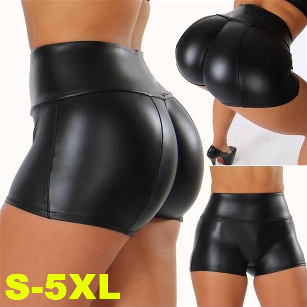 wish ebay's popular sexy PU leather shorts for women cross-border new nightclub shorts leather pants women's hot pants leggings