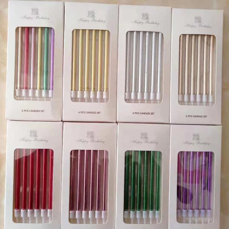 Birthday cake candles party candles long rod gold twisted pencil candles slim candles baking packaging wholesale