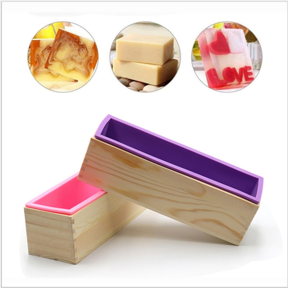 1.2kg Silicone Toast Mold + Wooden Box Handmade Soap Mold 1200g Rectangular Toast Mold Plaster Silicone Mold
