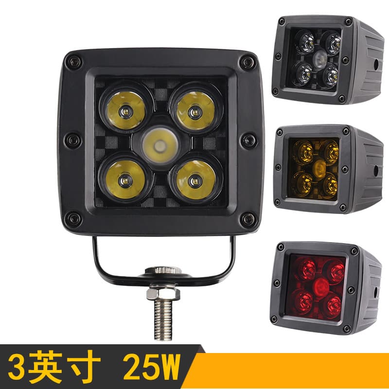 3-inch car LED spotlight, off-road vehicle roof A-pillar small square light, Wrangler modified front bumper fog light work light