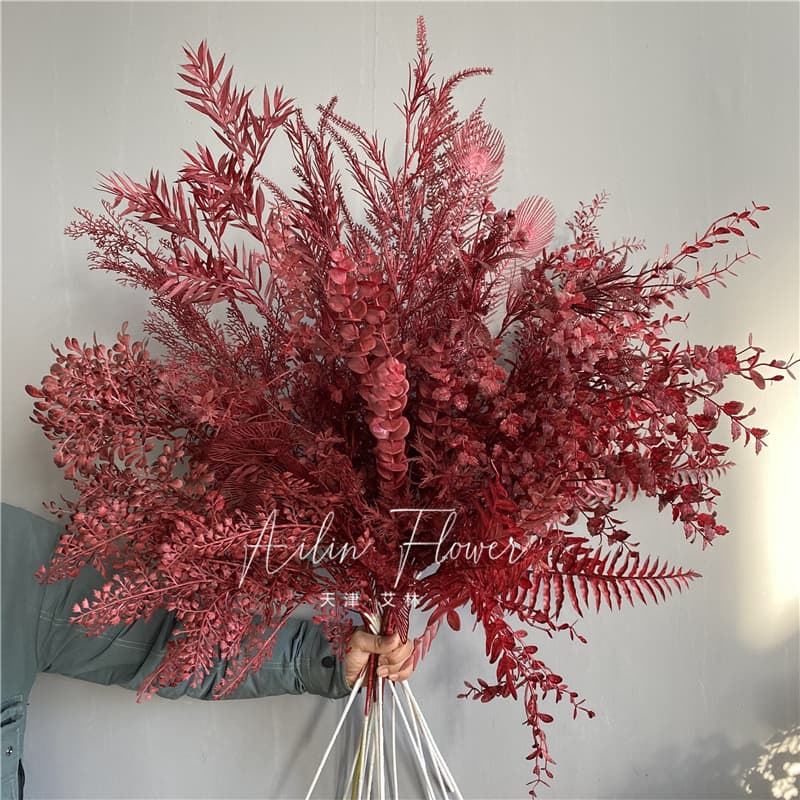 [Red Series ② Link] Wedding flower arrangement decoration flower material dark red wine red with silk flower artificial flower