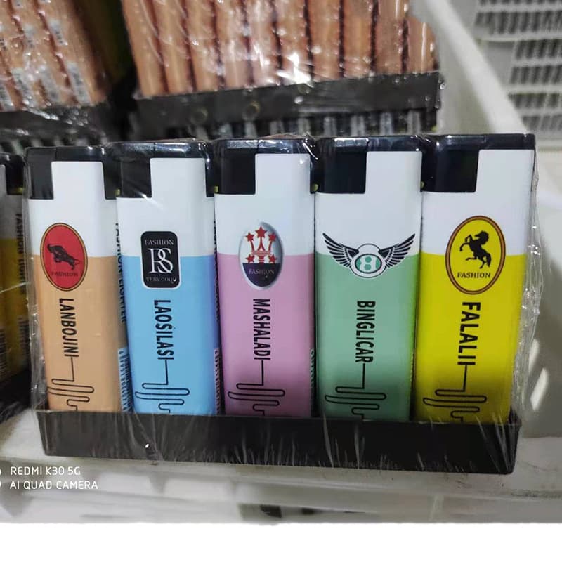 Household 50-Pack Personalized Creative Electronic Lighter Disposable Wholesale Shop Supermarket Windproof Lighter Refillable