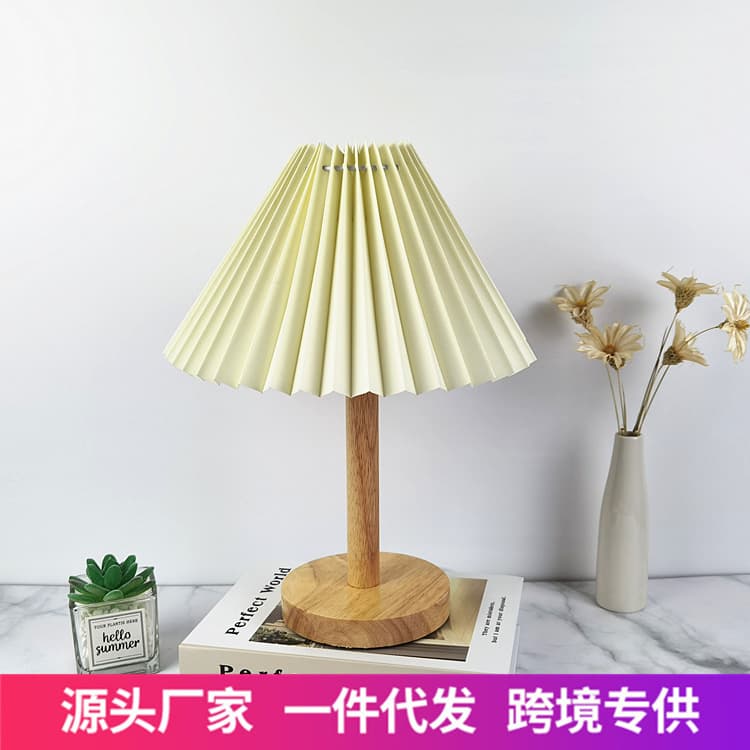 Ins Style Nordic Simple Modern Wood Table Lamp Bedroom Bedside Lamp Creative Desk Reading Eye Protection Macaron Lamp