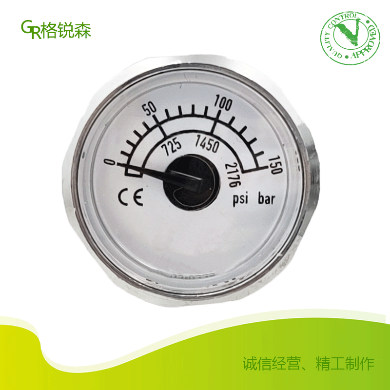 23mm 25mm Stainless Steel Chrome-Plated Metal Gauge bar/psi Precision Pressure Gauge Axial Mount 1/8 Thread