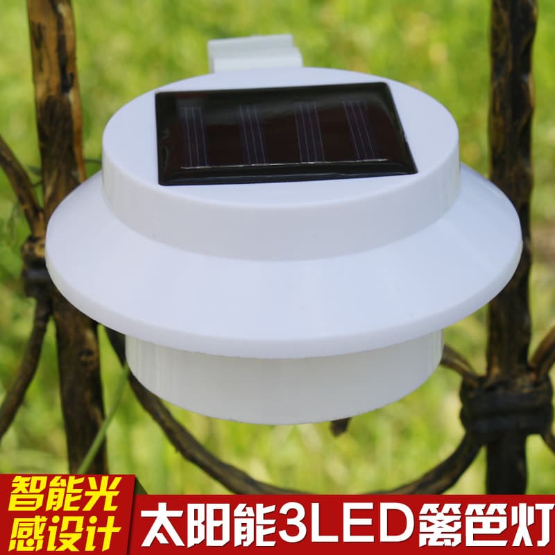 Solar Fence Light Outdoor 3LED Waterproof Fence Sink Light Garden Landscape Lighting Wall Light Villa Decorative Light