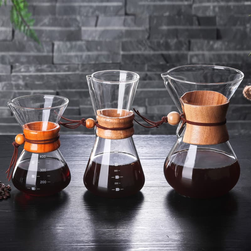 Hand-Poured Coffee Glass Filter Set Drip-Style Coffee Pot with Filter Small Household Coffee Brewing Kit Simple Modern Design