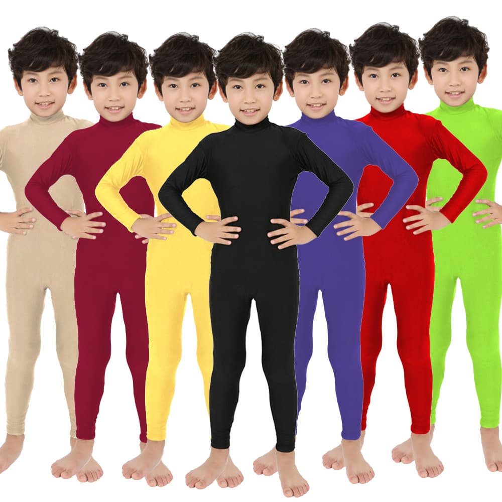 Children's "Three-No" Tight-Fitting Clothes, Lycra Superzentai Solid Color Stage Performance Costume, Cosplay Performance Clothing