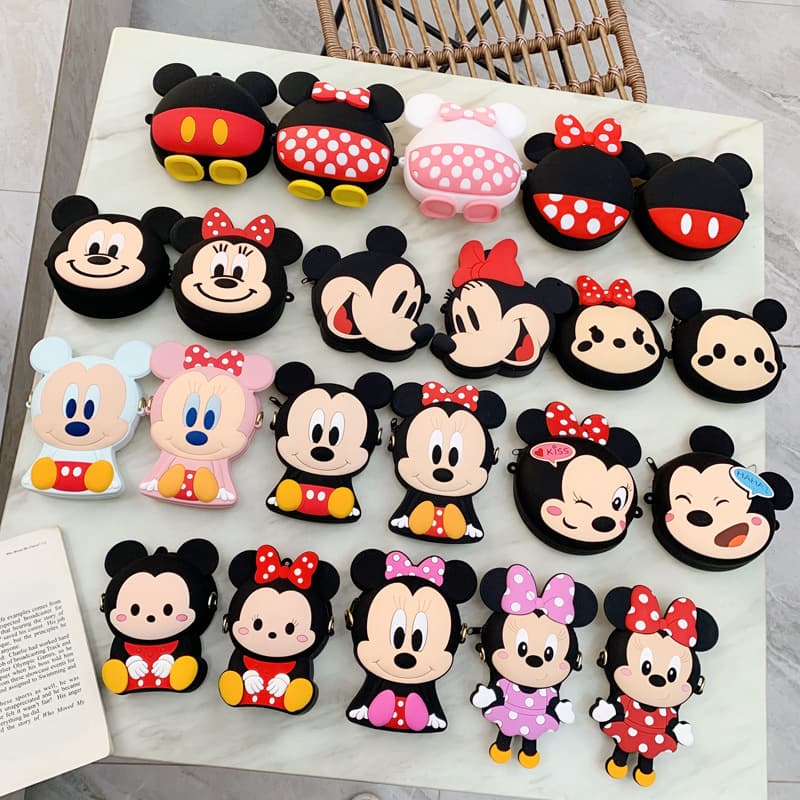 Street Vendor Hot Selling Mickey Mouse Crossbody Bag Cartoon Coin Purse Silicone Small Bag Cute Student Storage Bag Children's Bag