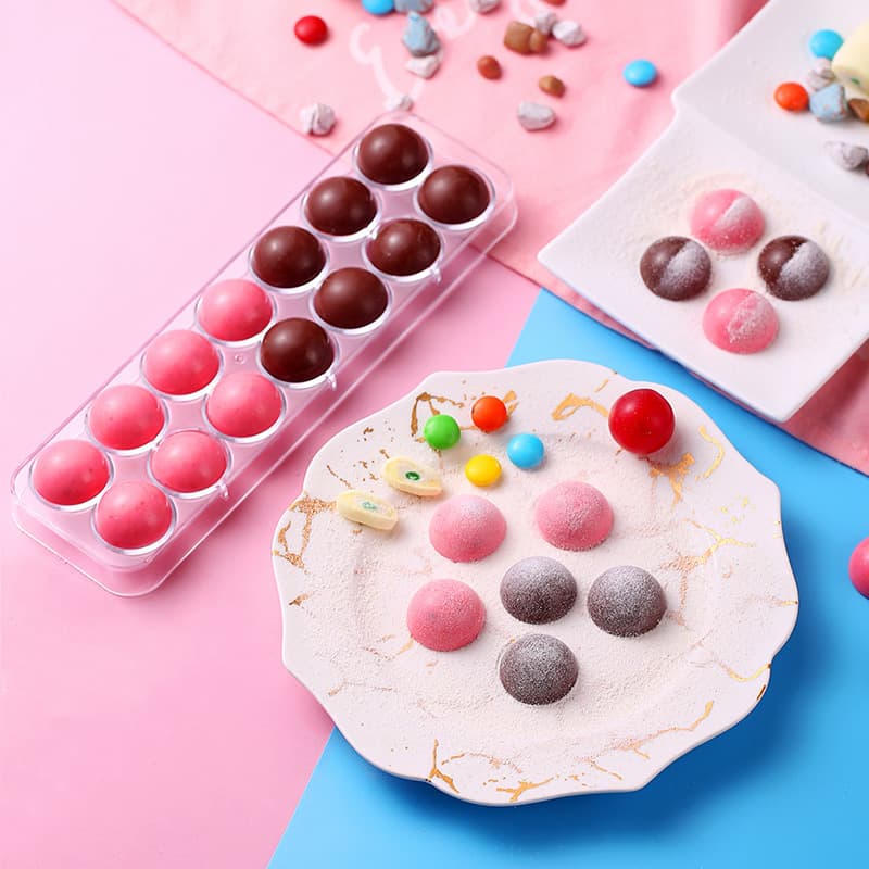 14-piece semicircle Starry Sky chocolate mold 3cm semicircle spherical pc plastic pudding baking mold easy to demoulding