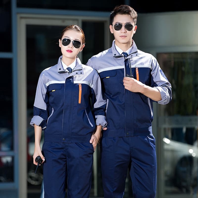 Spring and autumn long-sleeved work clothes suit, auto repair work clothes, welding workshop wear-resistant factory clothes, factory engineering clothes, construction site jackets