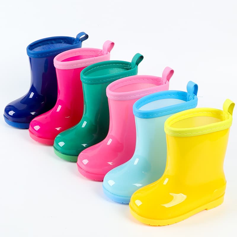 Zhui Xing Zu Jelly Solid Color Floral Children's Rain Boots Baby Rain Boots Anti-slip Water Shoes Rubber Shoes Export Order Ready Stock