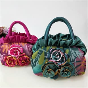 Factory Original Handmade Flower Bag Handbag Small Lace Women's Bag Coin Phone Key Mom Tote