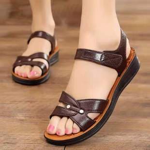 Women's Sandals Summer New Cross-Border Wear-Resistant Middle-Aged and Elderly Mother Sandals Plastic Shoes Outdoor