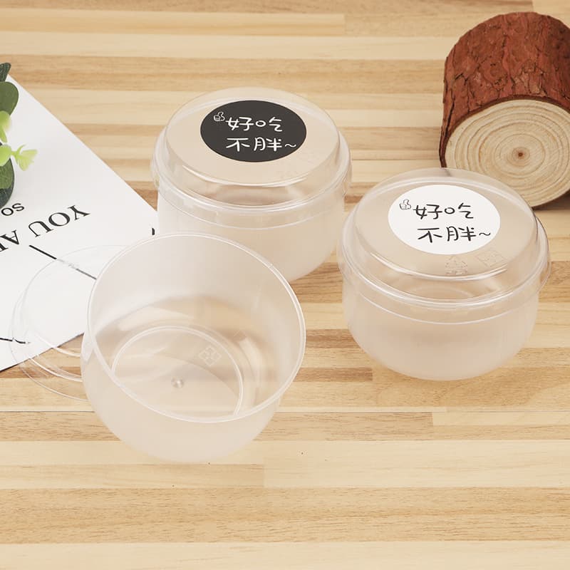 Trendy Chubby Pudding Cup Disposable High-Temperature Baking Packaging Box Cheese Jelly Mousse Cake Sealed Cup