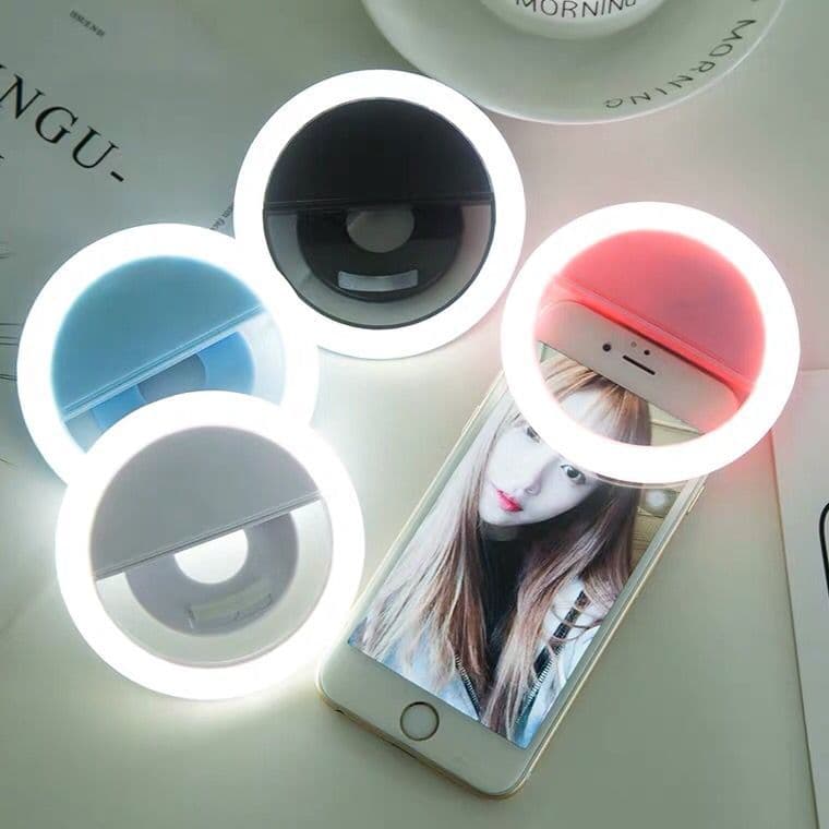 Mobile phone fill light rk12 clip round selfie light LED 3-level fill light beauty lamp dimmable super bright lighting