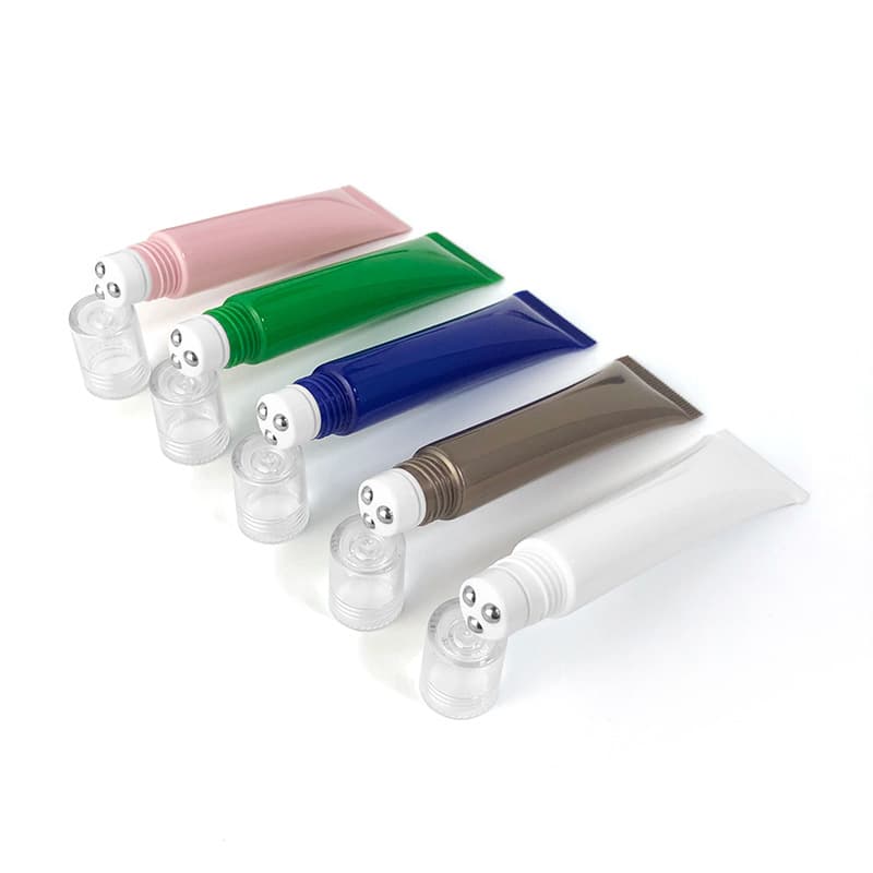 [In Stock] 20g Three Roller Ball Massage Soft Tube Eye Cream Packaging 20ml Pink Blue Green Brown White
