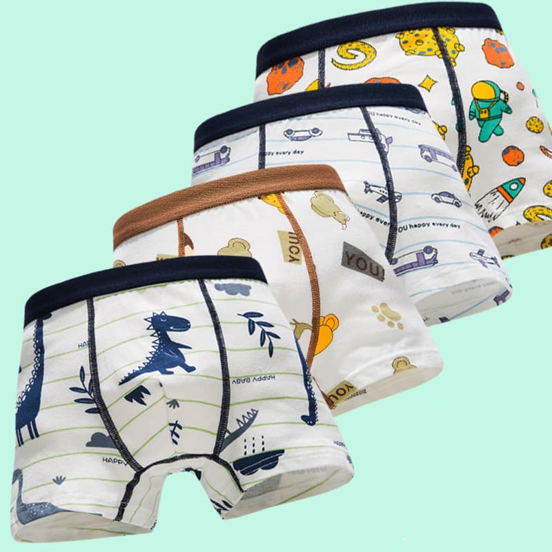 Boys' Boxer Underwear, Pure Cotton for Mid to Large and Small Kids, 10-12 Years Old Children's Shorts, Factory Direct for 3-Year-Olds
