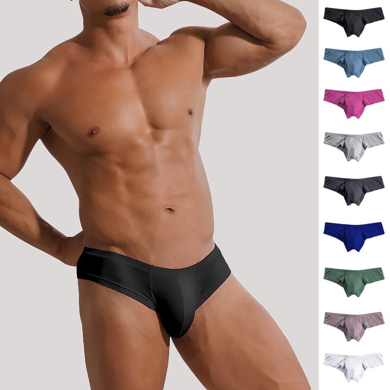 Half-covering men's sexy briefs, tight-fitting, low-waisted, showing a big bulge, bikini briefs for men, cross-border standard