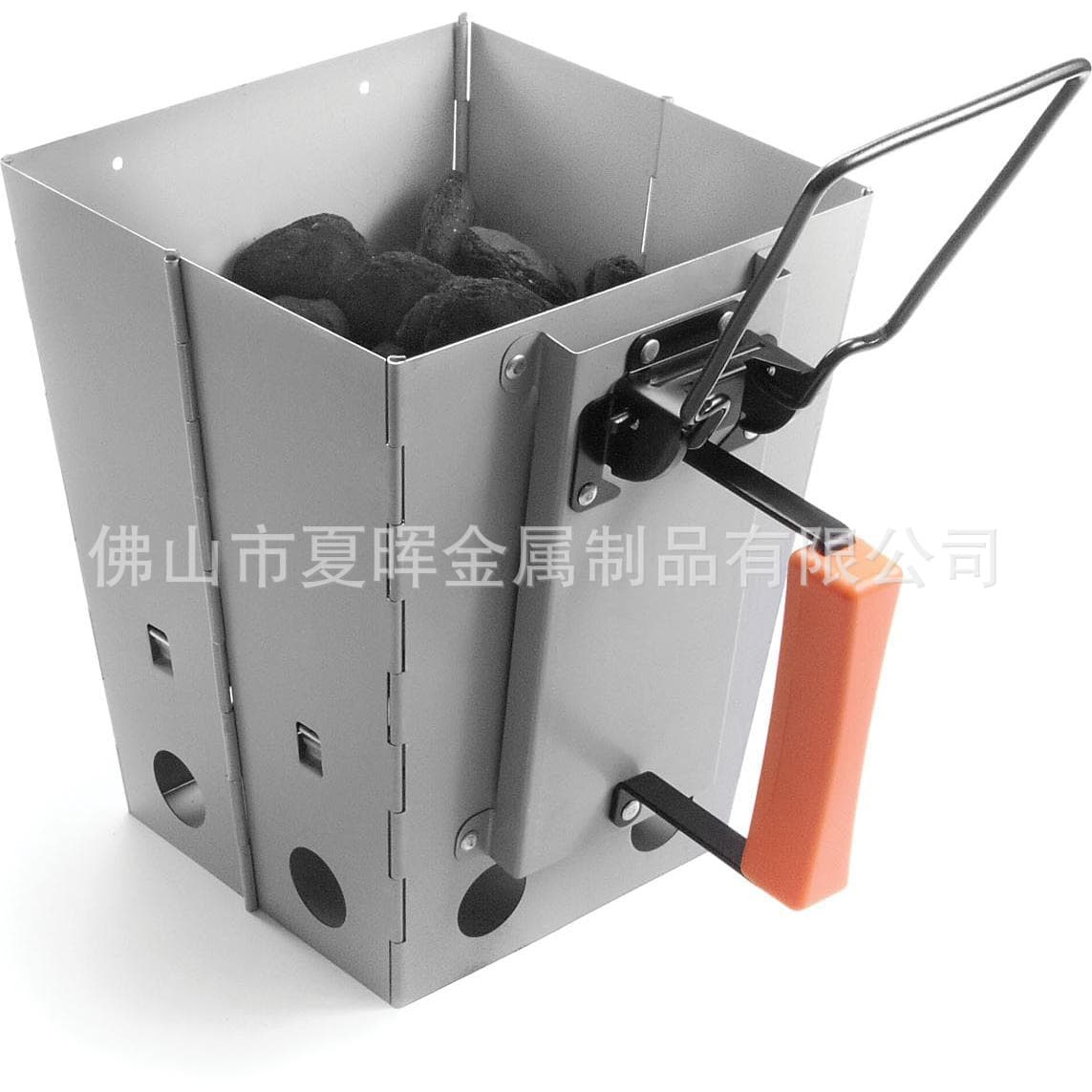 Folding charcoal bucket, galvanized sheet charcoal bucket, ignition bucket, portable barbecue grill, barbecue stove charcoal lighter, export source manufacturer
