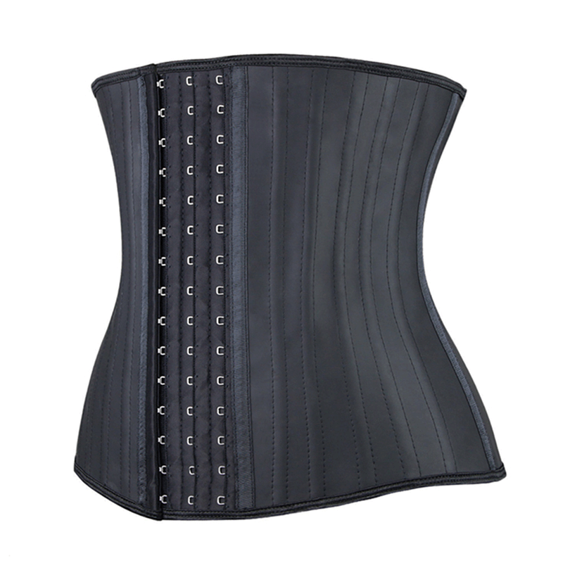 Cross-border glossy latex shapewear sports girdle 25 steel rib rubber abdominal belt latexwaisttraner