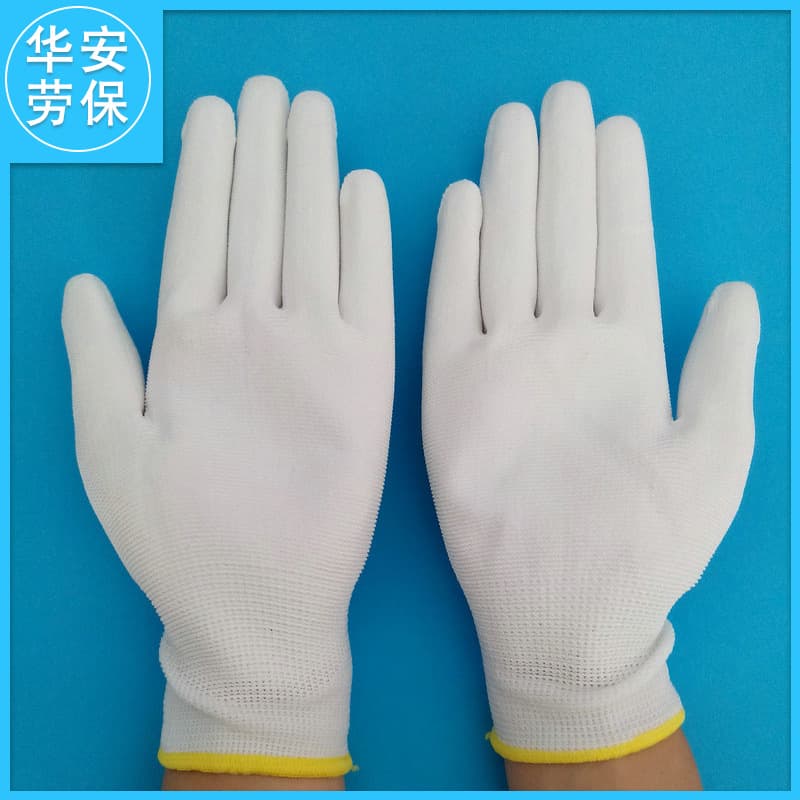 Nylon PU coated soft, lightweight, breathable, anti-slip work protection gloves, labor protection gloves wholesale, anti-static