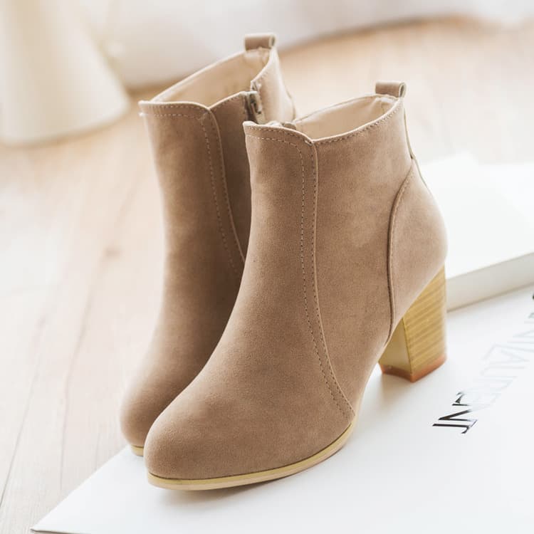 Women's Autumn Winter British Thick Heel Short Boots, High Heel European American Martin Boots, Ankle Boots, Fashionable